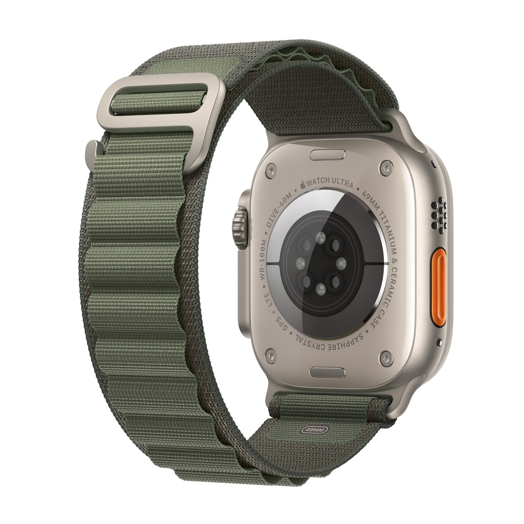 Apple Watch Ultra GPS + Cellular, 49mm Titanium Case with Green Alpine